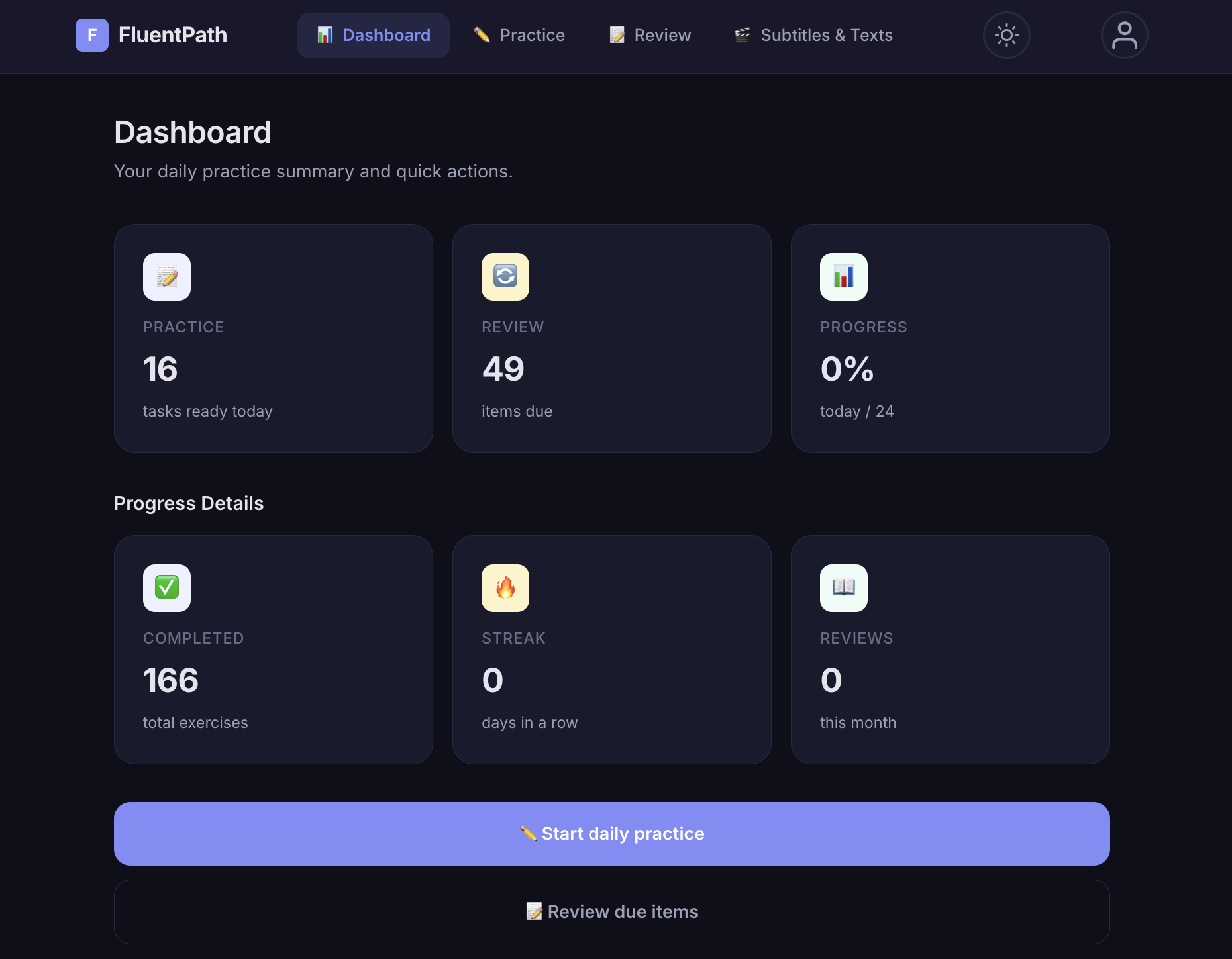 FluentPath Language Learning Application